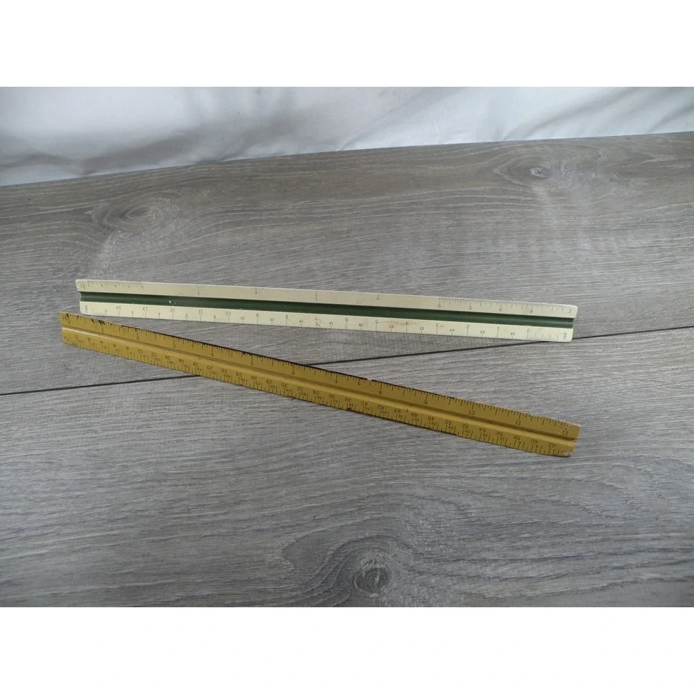 Vintage Keuffel & Esser K&E Architectural Drafting Scale Rulers Set of 2 USA